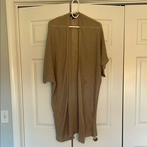 Cozy Tan Open-Front Cardigan